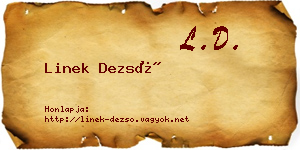 Linek Dezső névjegykártya